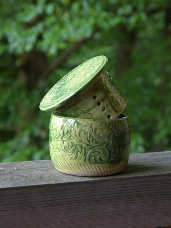 Zielona maselniczka wodna (French butter dish) . - obrazek 6