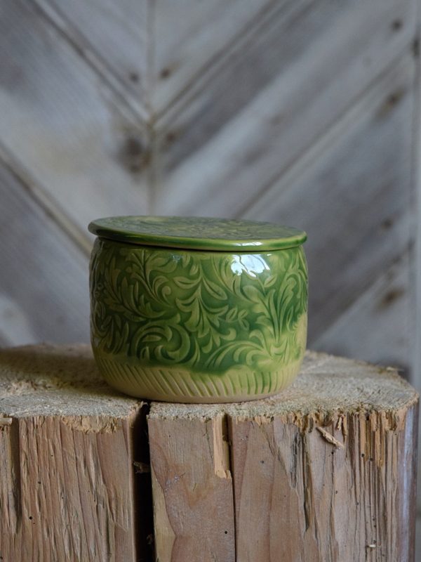 Zielona maselniczka wodna (French butter dish) . - obrazek 2