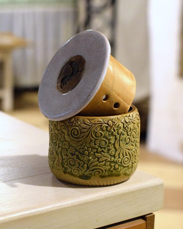 Maselniczka wodna francuska (French butter dish) "Z Kogutem". - obrazek 2