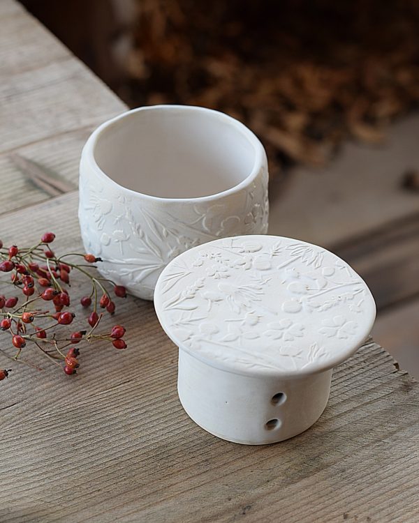 Maselniczka wodna francuska (French butter dish) "Biała Łąka". - obrazek 4
