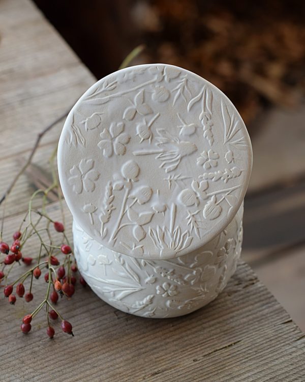 Maselniczka wodna francuska (French butter dish) "Biała Łąka". - obrazek 3