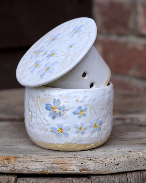 Maselniczka wodna francuska (French butter dish) "Z Niezapominajkami". - obrazek 5