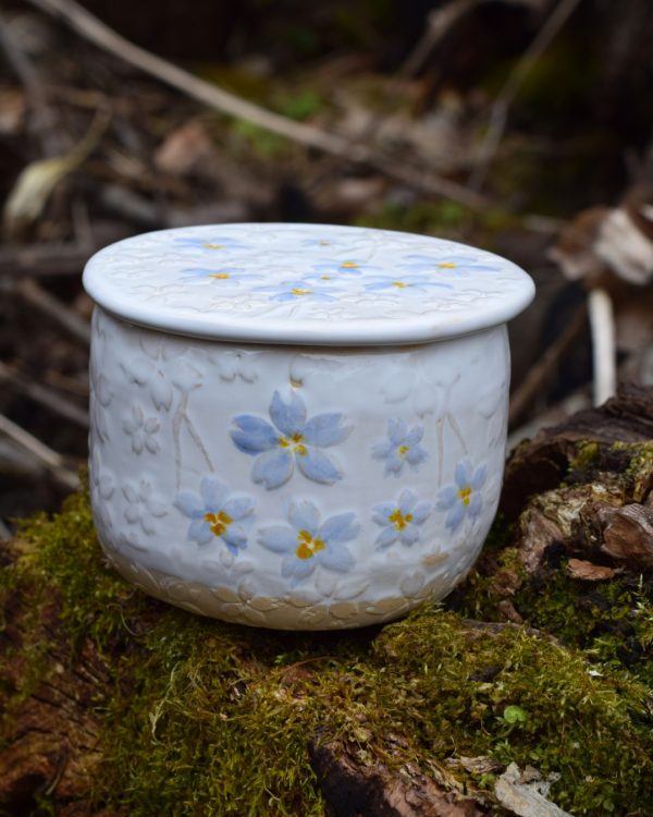 Maselniczka wodna francuska (French butter dish) "Z Niezapominajkami". - obrazek 2