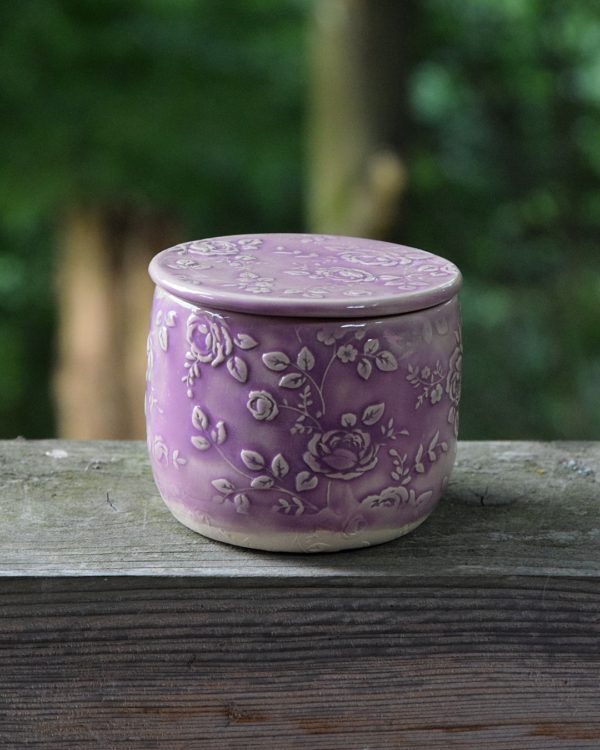 Maselniczka wodna francuska (French butter dish)  "Fioletowe róże". - obrazek 5