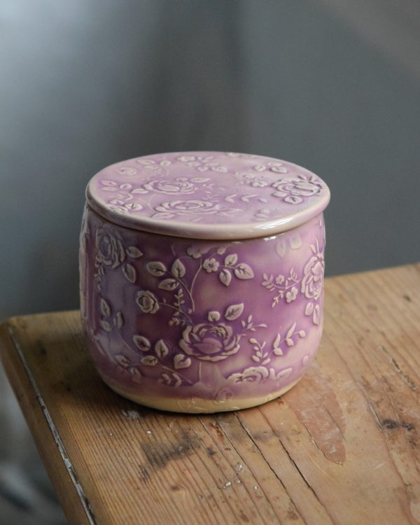 Maselniczka wodna francuska (French butter dish)  "Fioletowe róże". - obrazek 3