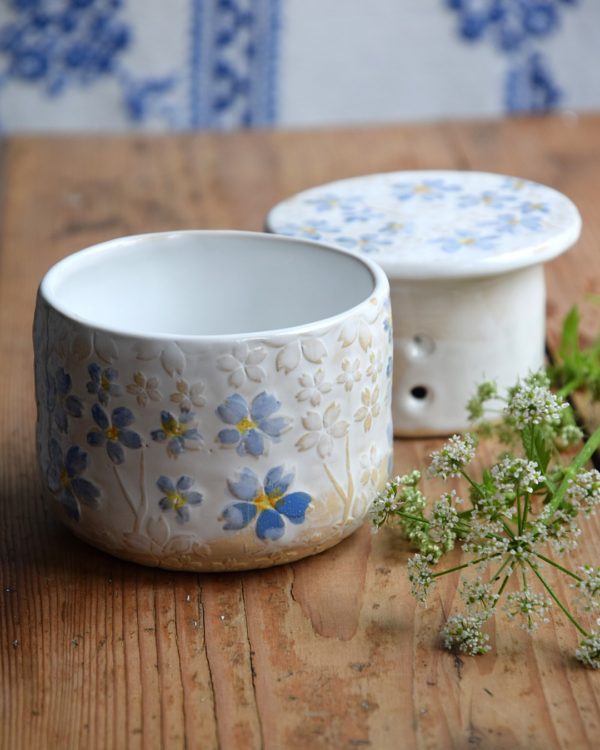 Maselniczka wodna francuska (French butter dish) "W Niezapominajkach". - obrazek 4