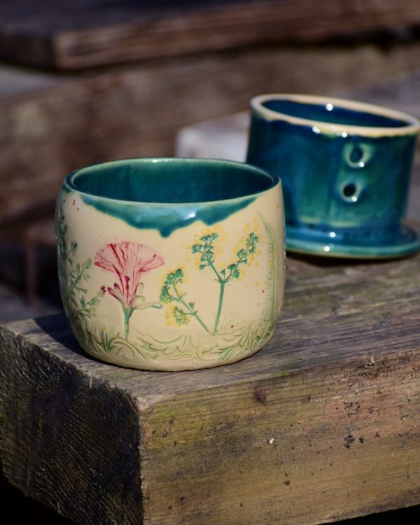 Maselniczka wodna francuska (French butter dish) "Z Łąki". - obrazek 5