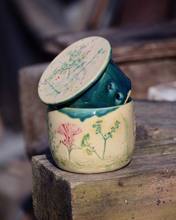 Maselniczka wodna francuska (French butter dish) "Z Łąki". - obrazek 6